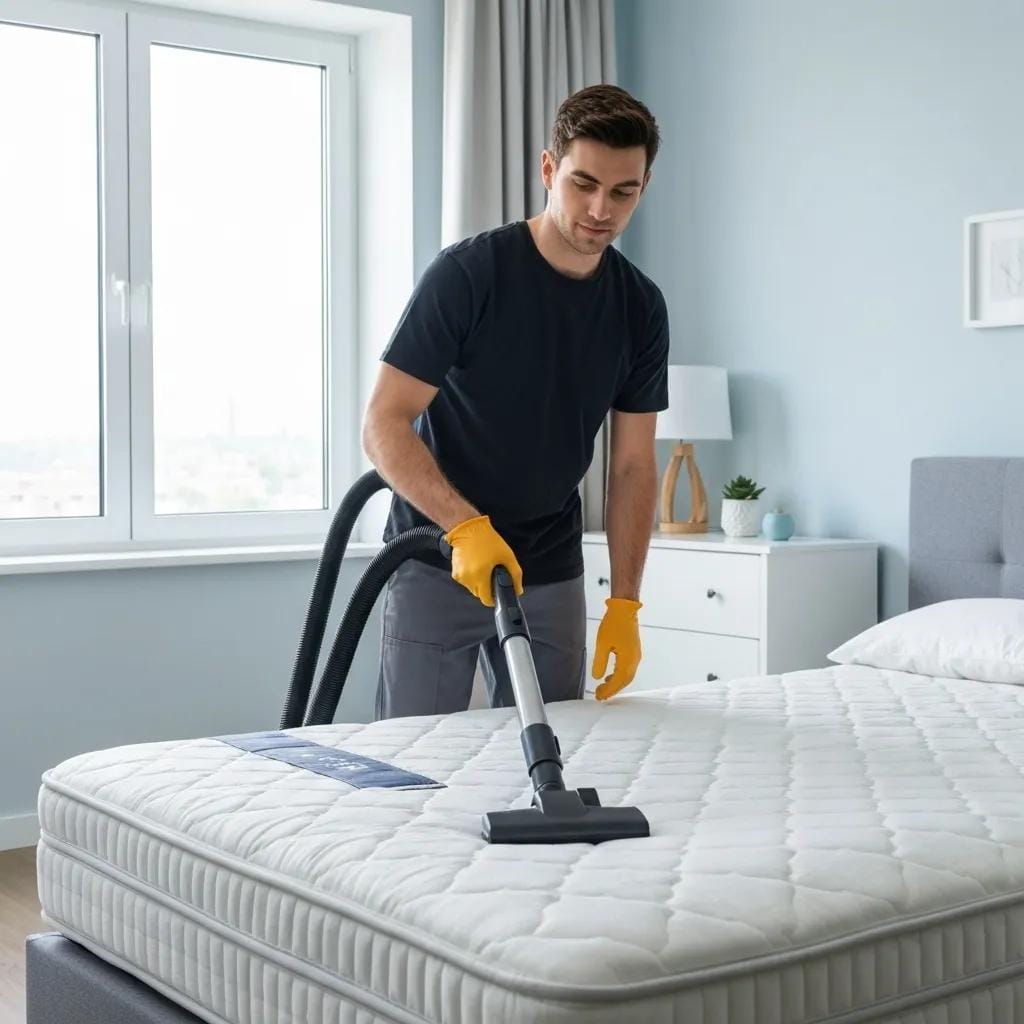 HEPA vacuuming mattress to eliminate dust mites and improve air quality